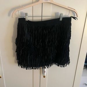 Genuine suede fringe mini skirt Joie